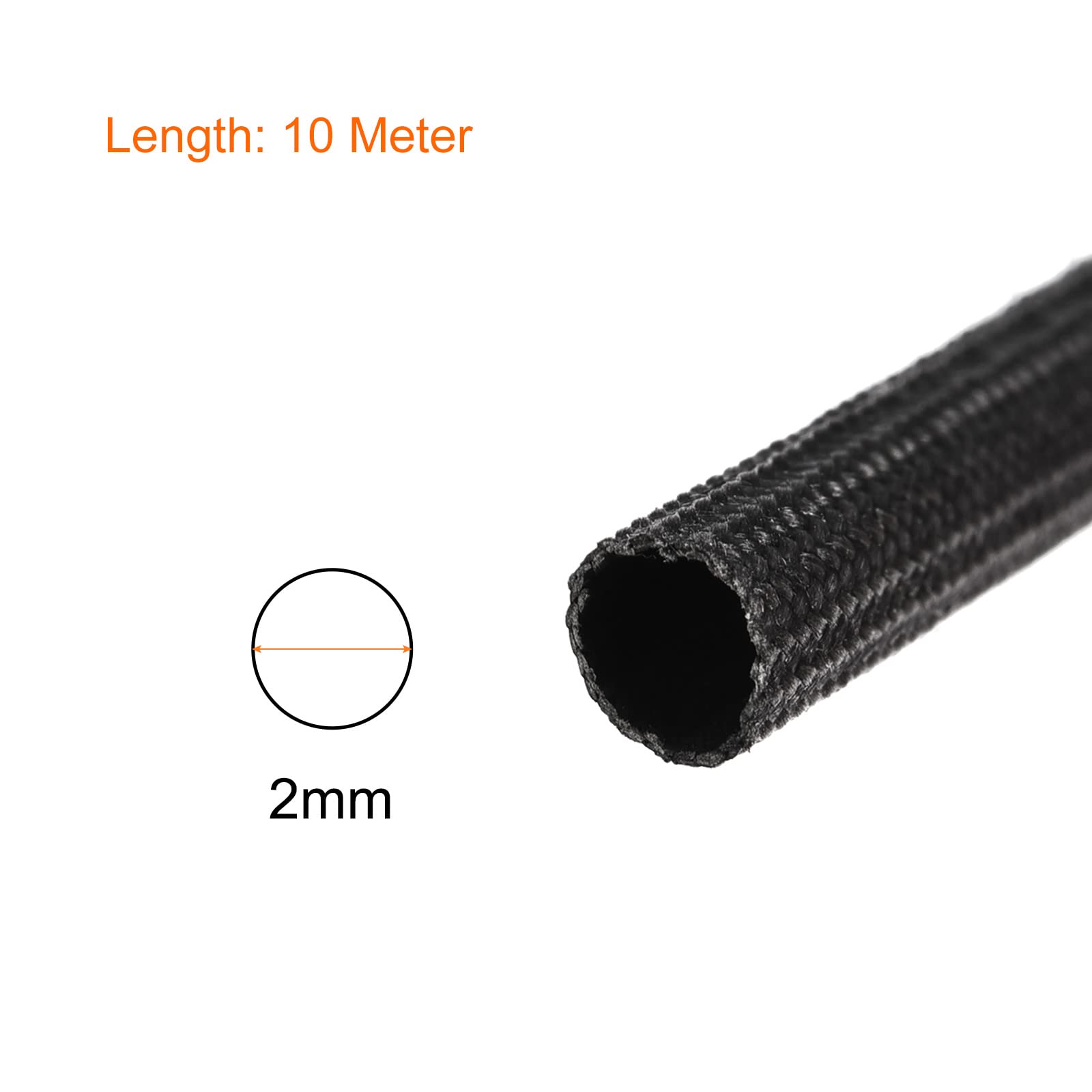 Rebower Fiberglass Sleeve Insulated Cable Protection Tube - 33Ft-2mm / Black - Image 2