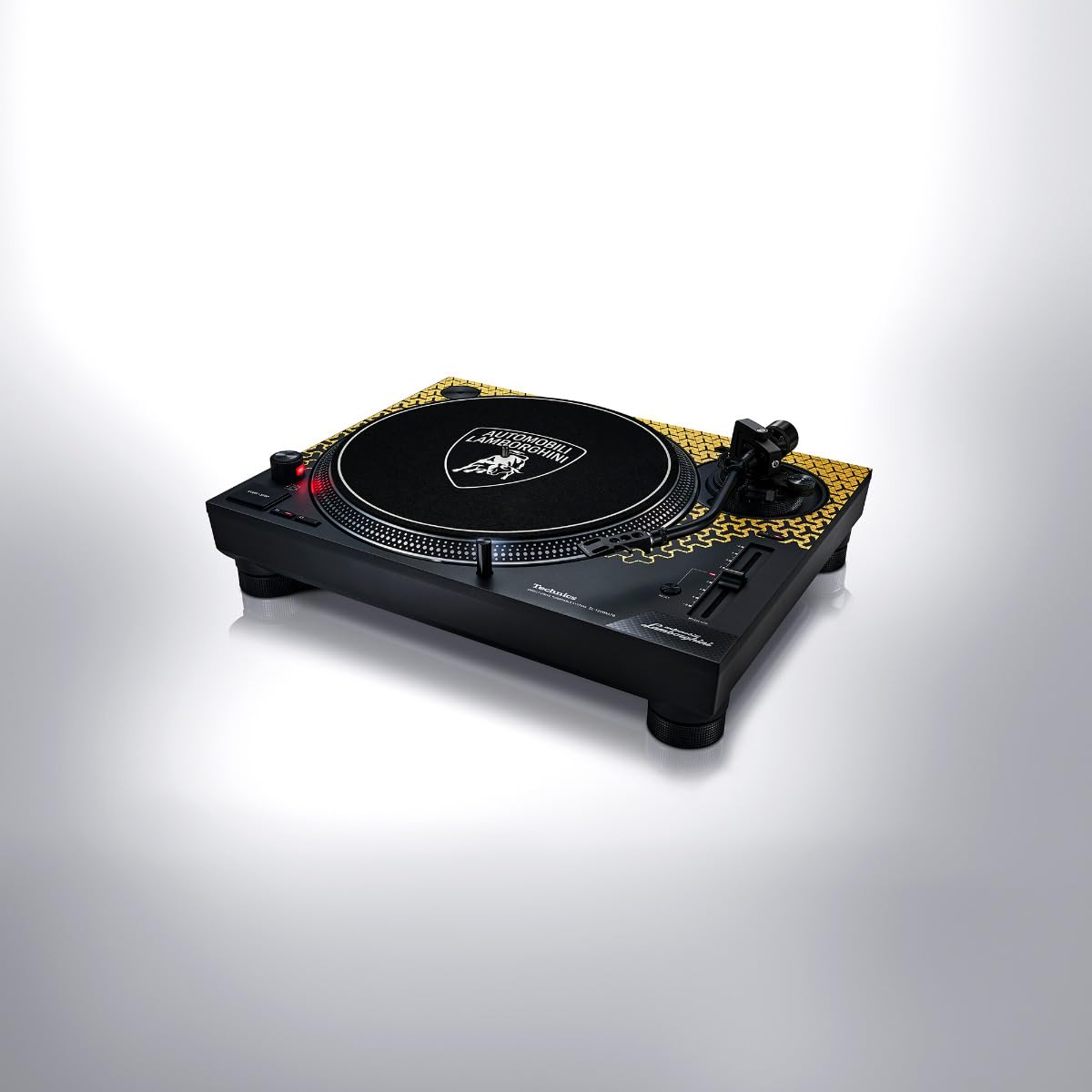 Technics SL-1200M7PBY Lamborghini Edition Direct Drive Plattenspieler-System, kernloser Motor, 3-Gang-Vinyl-Player, Stylus-Illuminator, Gelb
