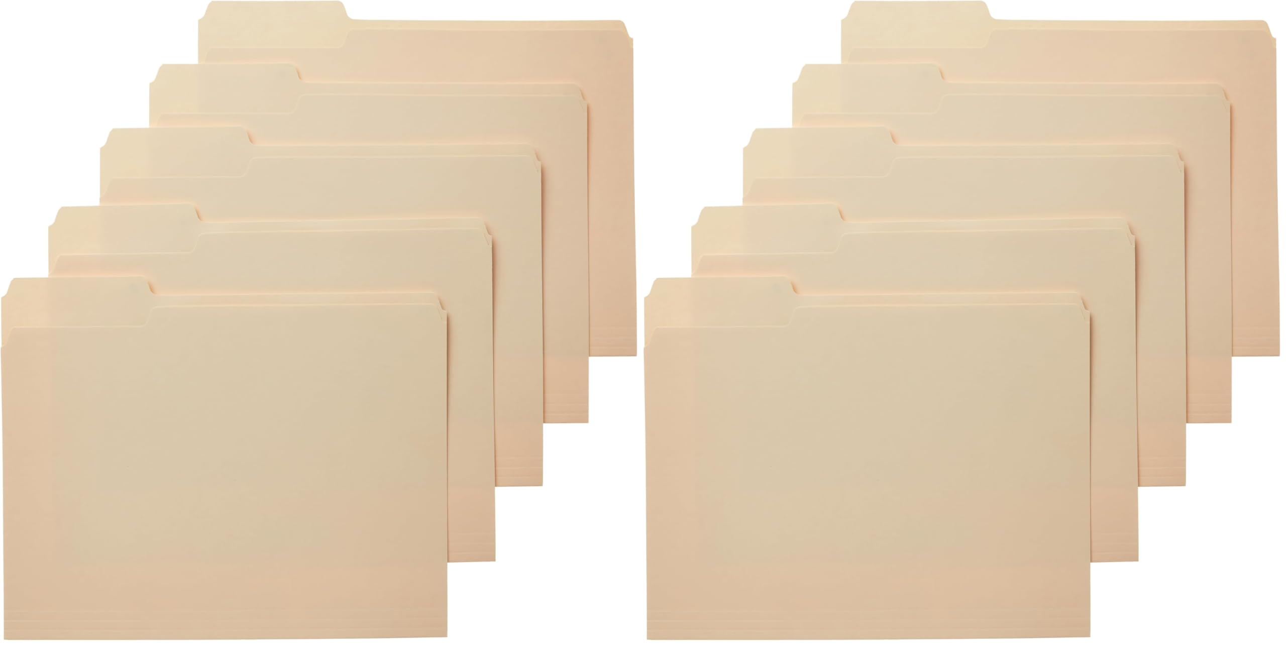 Amazon Basics Sturdy File Folders with Reinforced Tabs for Filing and Organization, 1/3-Cut Tab, Assorted Positions, Letter Size, 8.5x11 inches, Manila, 200-Pack