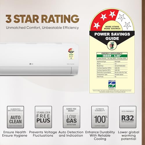 Image of LG 1.5 Ton 3 Star DUAL Inverter Split AC (Copper, AI Convertible 6-in-1, VIRAAT Mode, Diet Mode+, Faster Cooling & Energy Saving, HD Filter with Anti-Virus Protection, US-Q18TNXE, White)