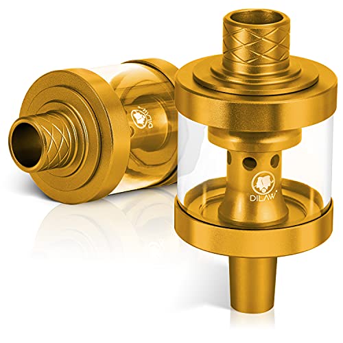 DILAW® Shisha SKITTO Glas Molassefänger Aluminium Wasserpfeife, Vorkühler-Aufsatz für(Schliff 18/8) Zubehör (Gold)