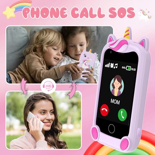 Kinderhandy Alutoria Mini-Telefon für Kinder mit Touchscreen und Spielen