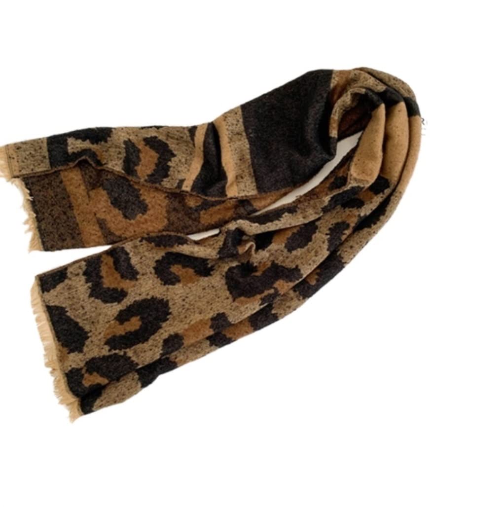 Bufanda Chal Bufanda Con Estampado De Leopardo Chales De Invierno Y Bufanda Envolvente Señoras Cálidas Largas Suave y Cálida
