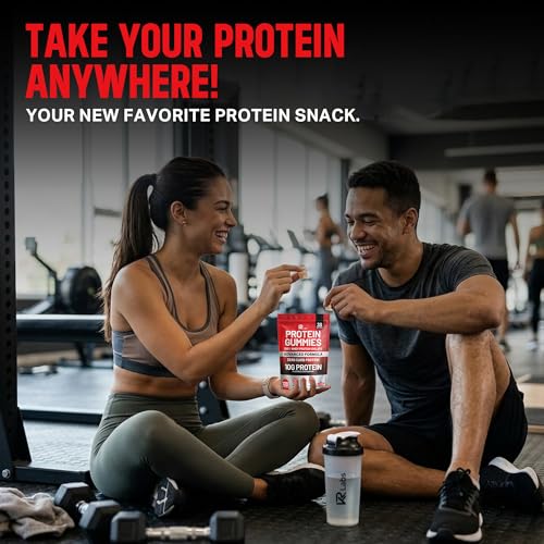 Image of Zero Carb 100% Pure Whey Isolate Protein Gummies | 300g Total Protein per Bag | 10g per Serving Plant Based with Vitamins for Men & Women | Gluten Free Non-GMO (Strawberry)