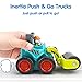 iPlay, iLearn Toddler Construction Toy Trucks, Baby Mini Push Go Cars W/Playmat, Kid Pocket Construction Vehicle, Little Excavator Dump Bulldozer, Birthday Gifts for 6 9 12 18 Month 1 2 3 Year Old Boy
