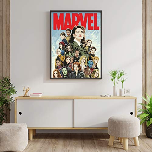 Print Compatible with Marvel Women Comic Superheroines Film Poster Cool Guys Girls Dorm Wall Decor, Unique Design, Unframed Wall Art, Size - 11"x17" 18"x24" 24"x32" 24"x36" (S 11"x17" (28x43cm))