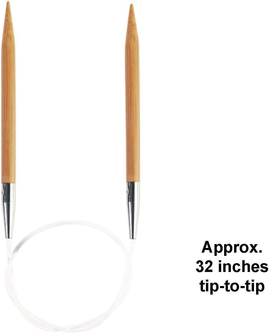 ChiaoGoo Wooden Large 32 inch (81cm) Circular Knitting Needles US Size 50 (25mm) 2032-50 with Stitch Holder