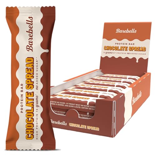 Barebells Protein Riegel – 15g High Protein Bar, Ohne Zuckerzusatz, Ohne Palmöl – Chocolate Spread, 12 x 45g