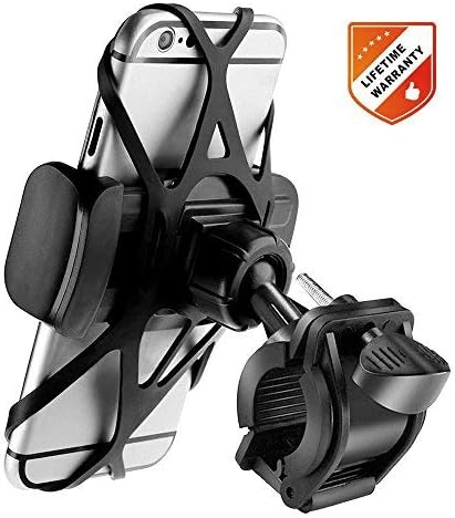 Bike Phone Mount Bicycle Holder, Universal Cell Phone Bicycle Rack Handlebar & Motorcycle Holder Cradle for Smartphone Phones Up to 3.5" Wide, Boating GPS