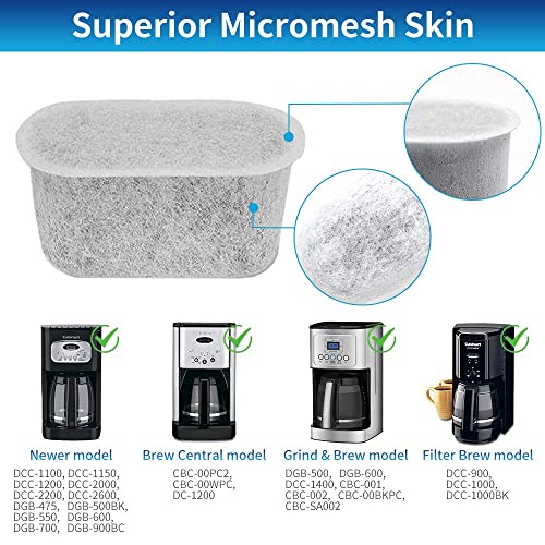 12-Pack Cuisinart Coffee Maker Filter Replacement All Cuisinart Coffee Maker Charcoal Filters Fit For Cuisinart Dcc-1200 Dgb-900Bc Chw-12 Ss-700 Dgb-700Bc Dcc-3000 Dcc-1100 Dgb-625Bc #TOP4