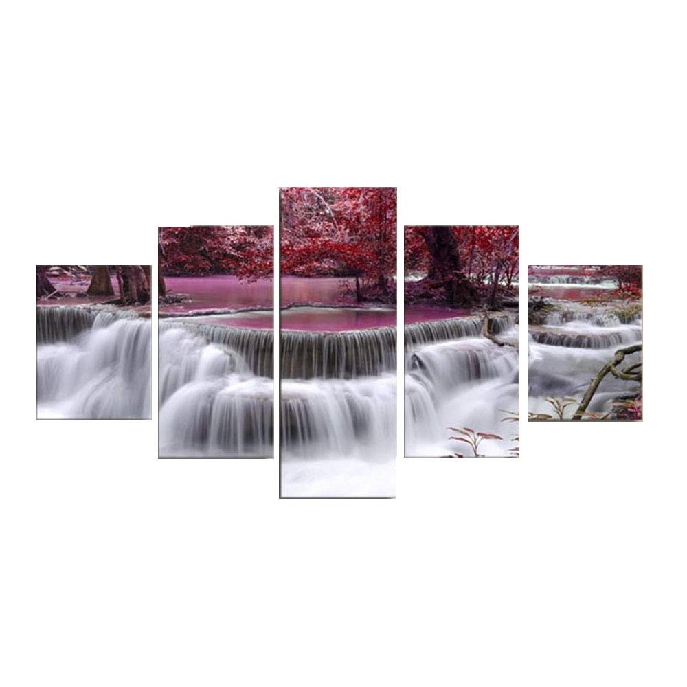 Art mural pour salon pour habiller un grand mur blanc vide cascade