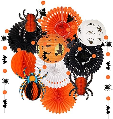 Halloween Party Decorations, Hanging Spider Bat Paper Lanterns Sp...