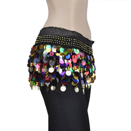 Plus Size Belly Dance Hip Scarf With Paillettes3