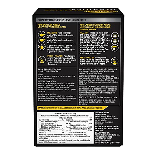 Miracle-Gro Performance Organics All Purpose Plant Nutrition, 1 lb. - All Natural Plant Food For Vegetables, Flowers and Herbs - Apply Every 7 Days For Best Results - Feeds up to 200 sq. ft. by Miracle-Gro - Image 5