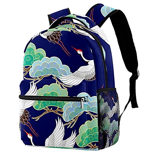Sac à dos voyage campus grue volante bleu marine grand format avec porte-bouteille
