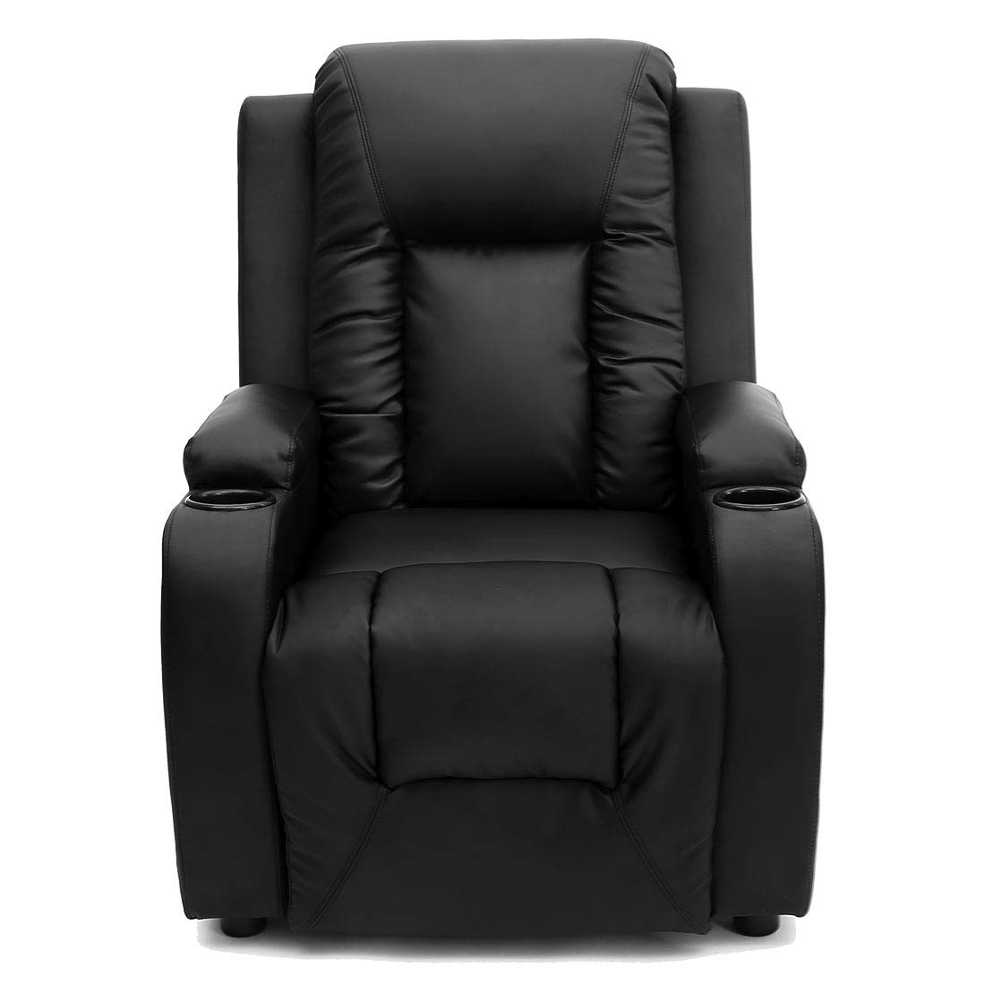 Buy Bonded Leather Recliner Armchair with Drink Holders Reclining Chair Cinema Sofa Online at