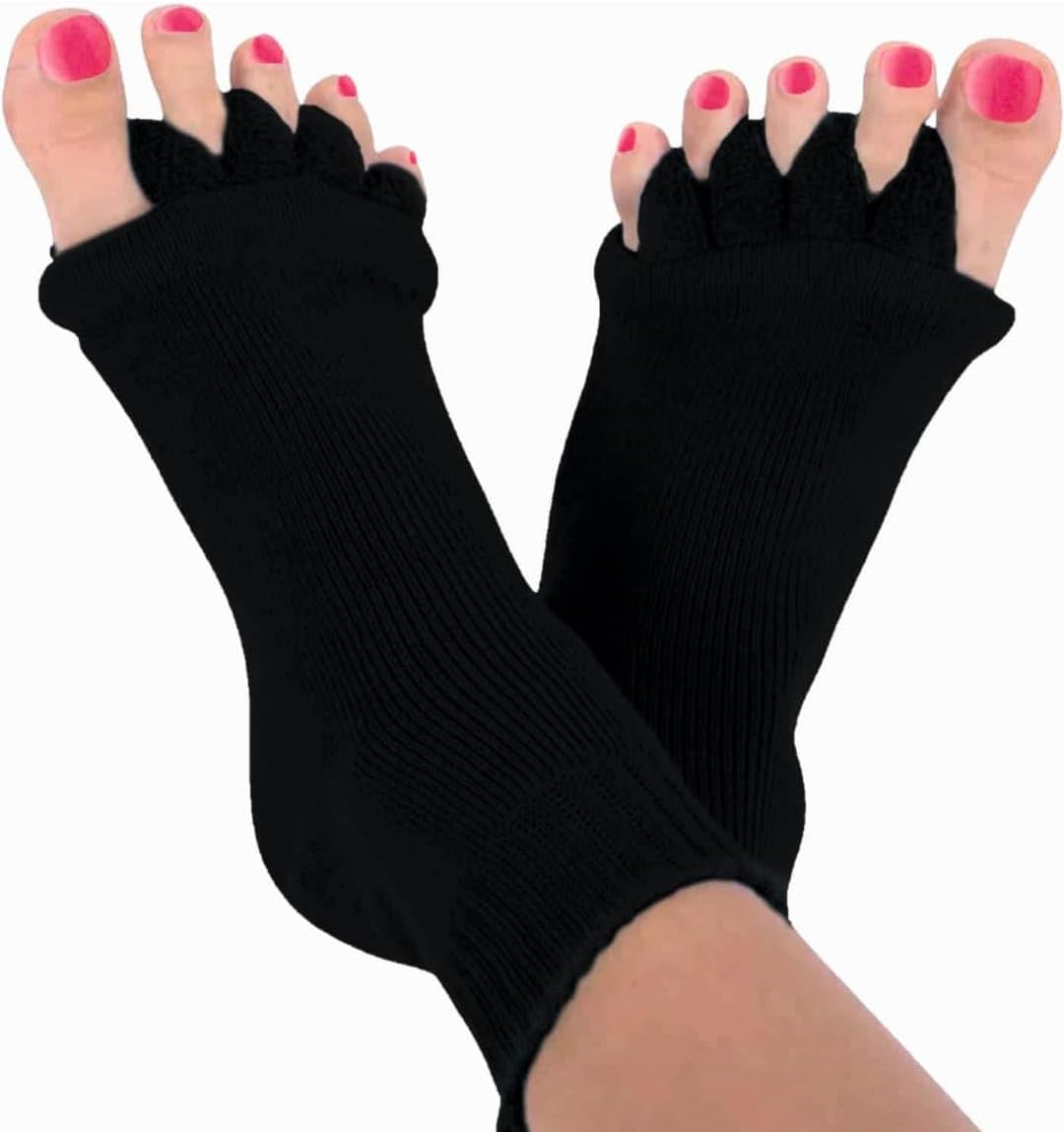 Remore® Cotton Foot Alignment Socks I Finger Toe Separator | 5 Toe Separator | Easing Bunion Hammertoe and Arthritis Pain Relief I Improving Posture & Increasing Flexibility I Free Size for Office Yoga Men & Women