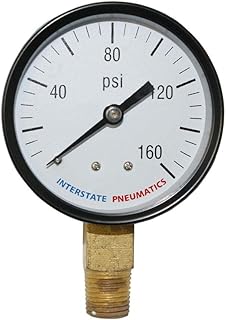 LEFITPA Replacement 160 PSI 2-1/2 Inch Diameter 1/4 Inch NPT Bottom Mount Pressure Gauge for Interstate Pneumatics G2022-160