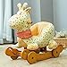 Labebe Baby Wooden Rocking Horse Yellow Giraffe 2-in-1 Toddler Ride-on Toys for 6 months to 3 years Old Kids Creative Birthday Gift