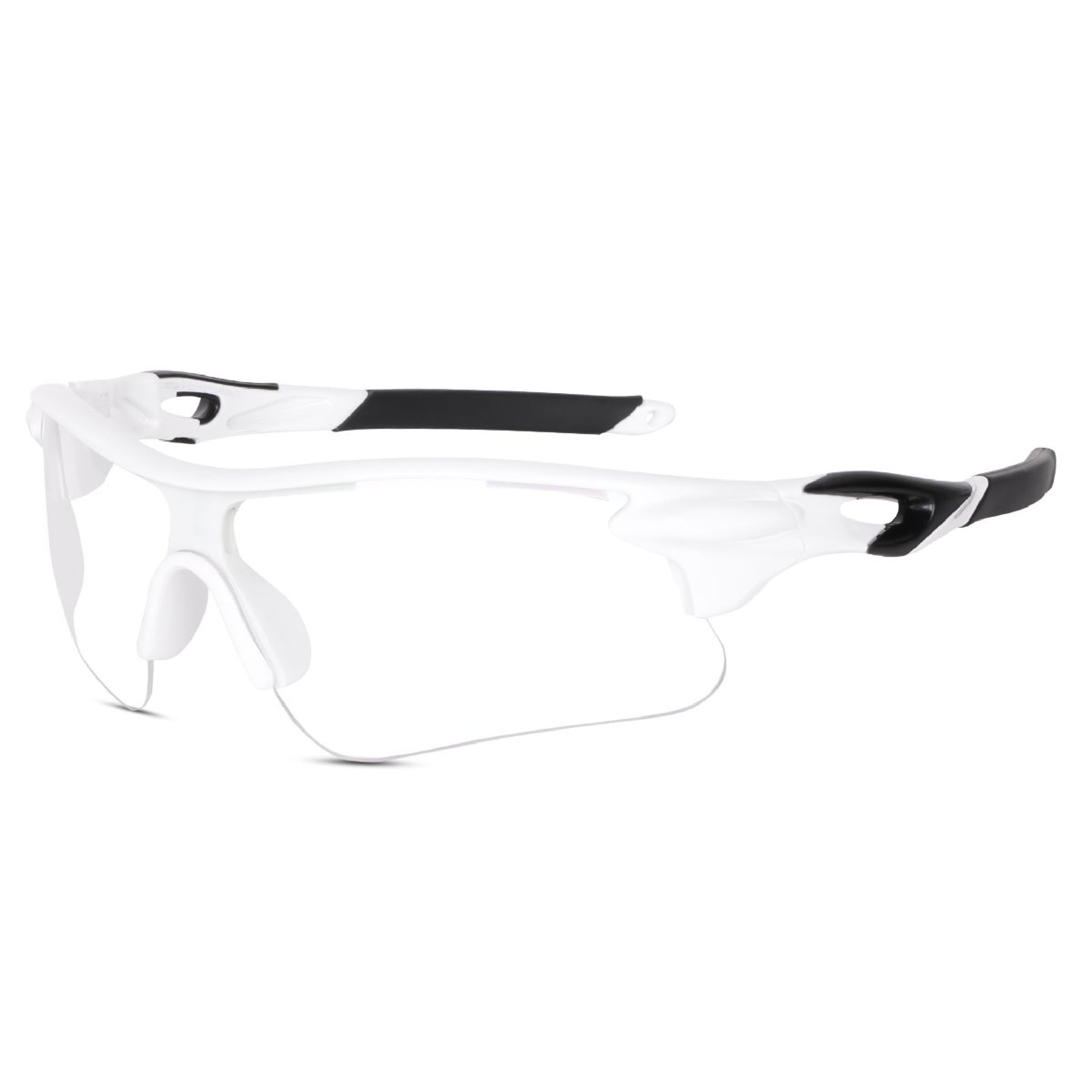 Dervin Sports Sunglasses for Men Women Outdoor Cricket Cycling Hiking Fishing, transparent, Large
