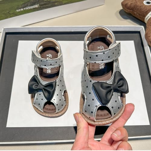 Girls Summer Closed Toe Hollow Princess Sandals Bowknot Beach Shoes3