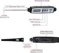 Vista 5 de CDN Termómetro digital impermeable de cocción instantánea de lectura instantánea de 2.75 pulgadas inoxidable inastillable ideal para carne, aves