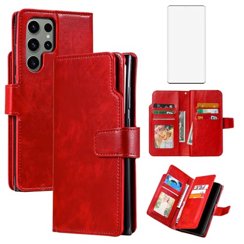 Coque Samsung S23 Ultra 5G &Eacute;tui Portefeuille Protection Verre Tremp&eacute; TPU