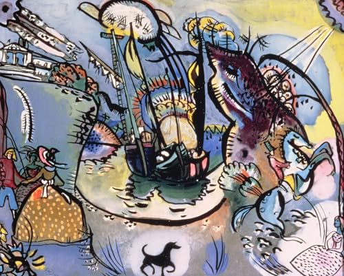Peinture sur Toile Le Port de Kandinsky : Toile Premium Décoration Chambre 60x90