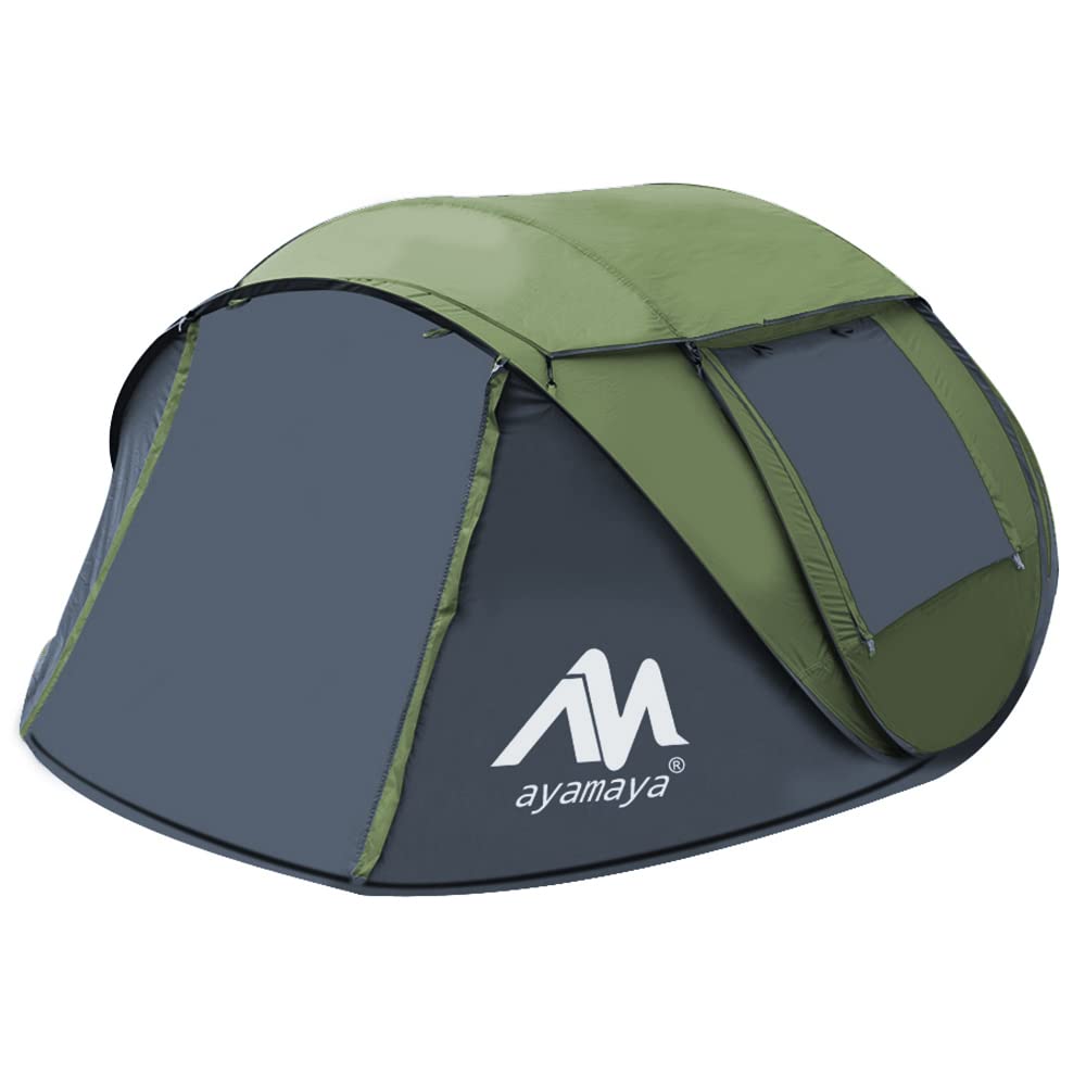 Buy AYAMAYA Pop Up Tent 4 Person Tents for Camping with Skylight, Waterproof Family Tent with