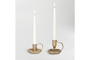 Antique Brass Candlestick Holders (Set of 2)