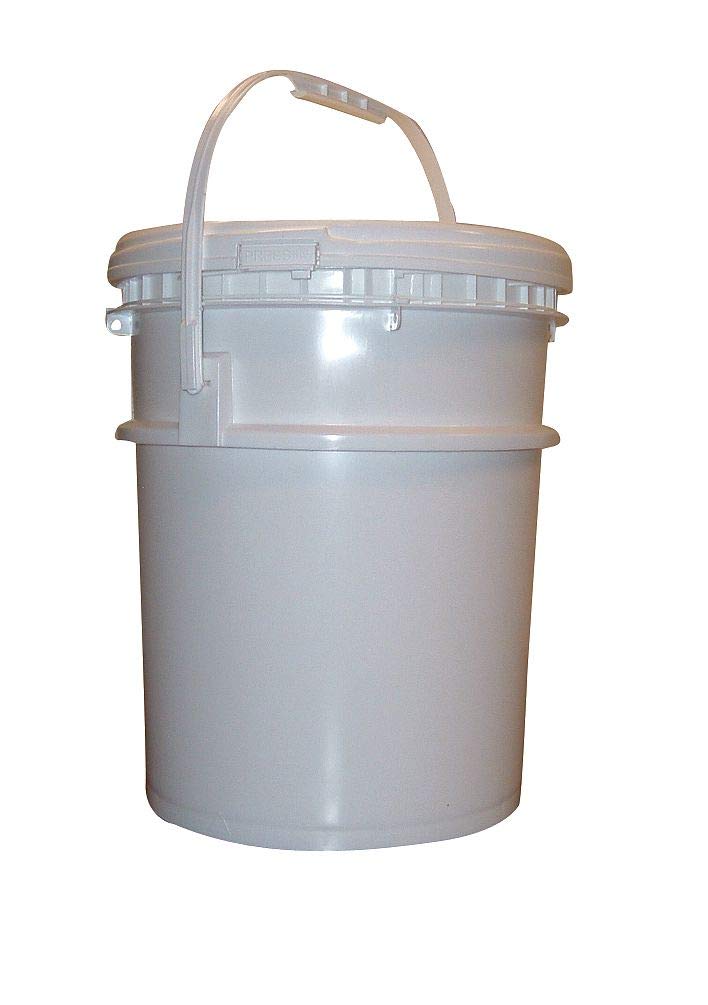 Pail, Screw Top, Round, 5 gal, HDPE, White