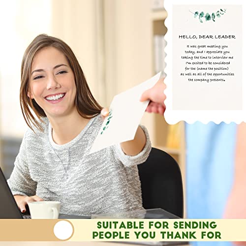 Image of Spiareal 100 Pcs Greenery Note Cards 4x6in, Eucalyptus Leaves Blank Note Cardstock Floral Watercolor Index Thank Greeting Cards for School Office Wedding Baby Shower(Milk White)