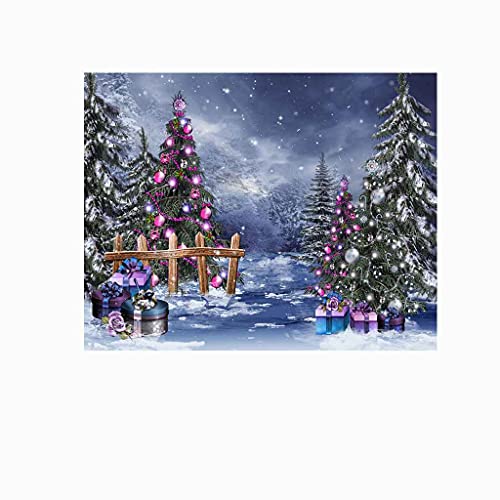 Toile murale auto-adhésive paysage de cèdre de Noël - 7