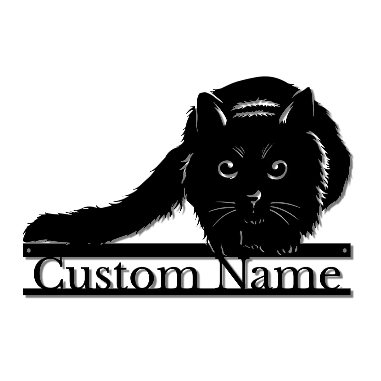 Houdoum Style-3 Personalized Custom Cat Metal Wall Art,Cat Lovers Wall Hanging,Cat Welcome Signs,Cat Lovers Gift,Cat Art (Style-3)