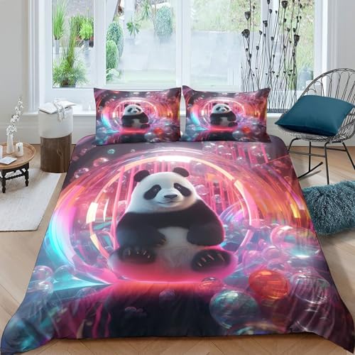 Housse de couette panda 3D en microfibre premium hypoallergénique