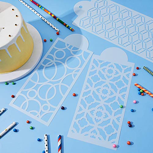 image for Outus 16 Pieces Cake Decorating Stencils Templates Floral Wedding Cake