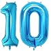 Tellpet Giant Blue Number 7 Foil Balloon - 40 Inches, Helium Or Air Fill, For Birthday Parties