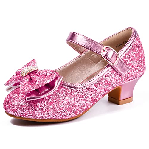Image of PANDNAINJIA Girls Dress Shoes Toddler Heels Mary Jane Pumps