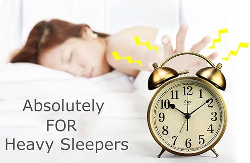 Miniatura 3 de Maxspace Reloj despertador doble, reloj despertador de campana doble de 4 pulgadas, reloj despertador de escritorio de mesa, funciona con pilas con