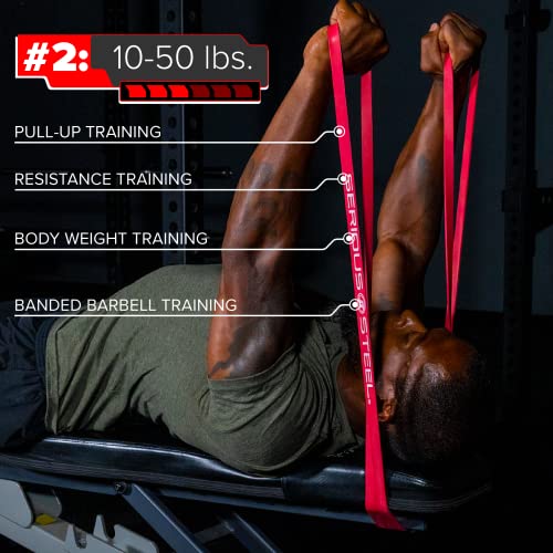 Serious Steel 41" Assisted Pull-Up Band | Resistance Band Sets, Stretching, Powerlifting, Resistance Training (Complete Set (#0-5)) #TOP3