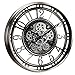 CLXEAST 21 Inch Large Moving Gear Wall Clock,Industrial Steampunk Decor,Decorative Wall Clock for Modern Farmhouse Living Room Decor,Gunmetal Silver Finish