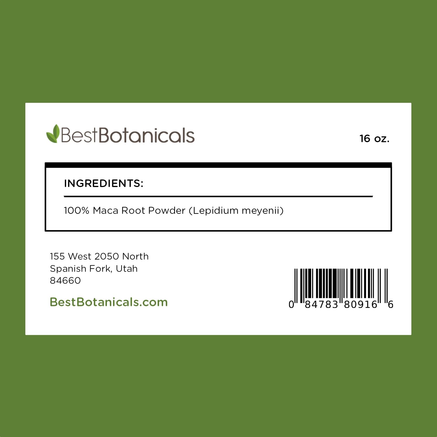Best Botanicals Maca Root Powder 16 oz.