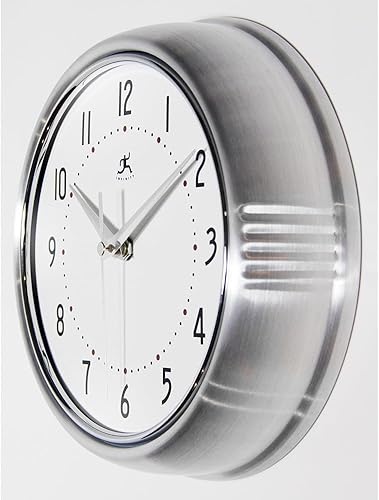 Miniatura 4 de Reloj de pared decorativo estilo retro, 9 pulgadas silencioso, para cocina o comedor, estilo moderno de mediados de siglo