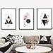 Produktbild SpirWoRchlan 3er Set Kinderzimmer Poster Babyzimmer Ohne Bilderrahmen Mädchen Kinderposter Kunstdruck Babyzimmer Bilder Mädchen Deko Dekoration Kinderzimmer (Geometrisches Muster, 30x40cm)