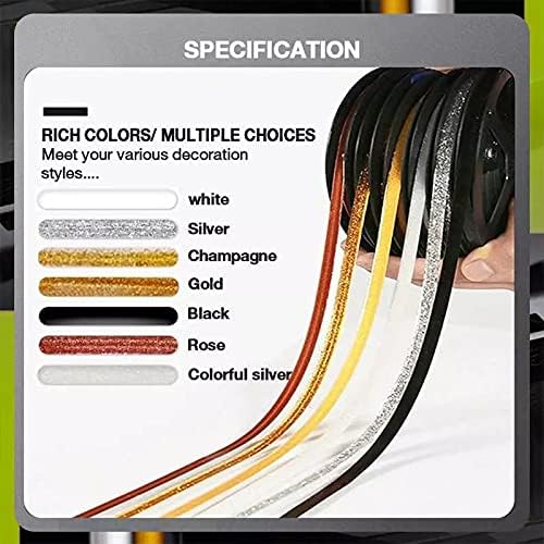 lzndeal Ceramic Tile Mildewproof Gap Tape - Self-adhesive Tile Edging Trim Beauty Edge Decorative Sealing Tape Caulk Strip Waterproof Corner Side Sealant Stickers for Sink Kitchen Bathroom Wall Floor