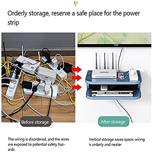 Boîte de rangement de routeur WiFi murale et cache-câble vertical pour optimiser l'espace - 5