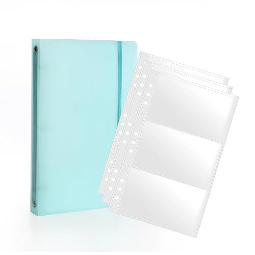 3×5” index card Binder organizer with 3-Pocket Double-Sided Sleeves, Index card holder box folder for recipes Flashcards, portable notecards case storage