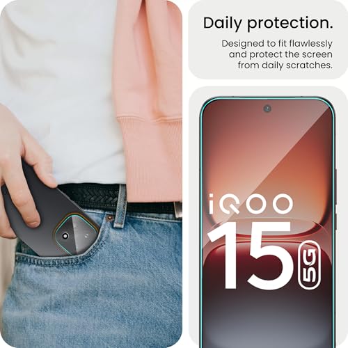 Image of ArmourPro Tempered Glass and Clear Camera Lens Protector for iQOO 15, Edge to Edge Screen Guard, Anti-Bubble, Scratch Resistant, Anti-Fingerprint, Installation Kit | Clear