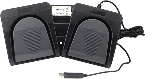 Miniatura 2 de iKKEGOL Conjunto de pedal doble USB actualizado Control de interruptor de 2 pies Programa de interruptor de pie de botón de 2 teclas Videojuego