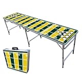8-Foot Professional Beer Pong Table w/Cup Holes - Green Bay Football Field
